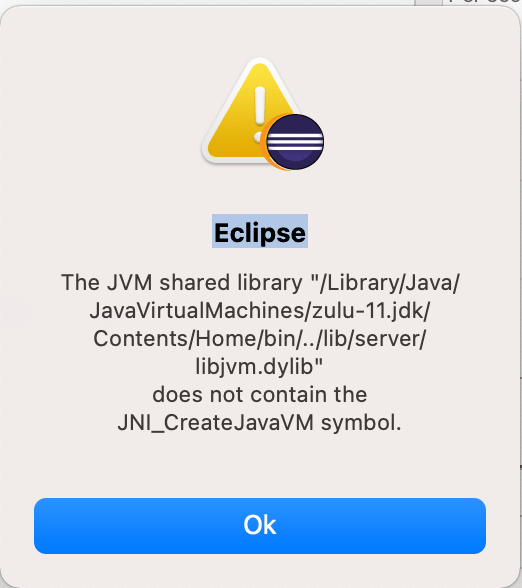 Eclipse Error The JVM Shared Library JavaVirtualMachines does not